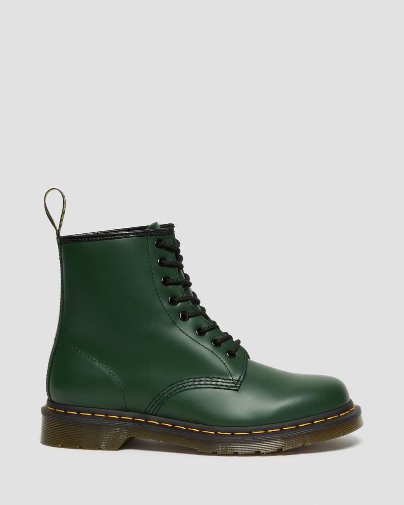 Men's Dr Martens 1460 Smooth Leather Lace Up Boots Green | AU 533MQZ